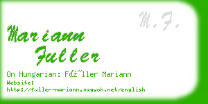 mariann fuller business card